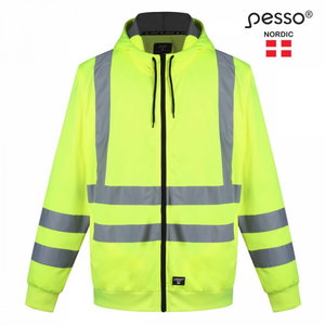 Augstas redzamības jaka ar kapuci, FLO3, CL2, dzeltena, Pesso