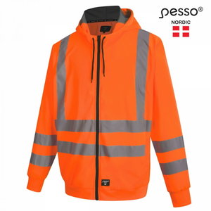 Augstas redzamības jaka ar kapuci, FLO3, CL2, orange, PESSO