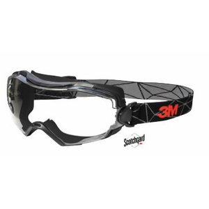 GoggleGear 6000 Safety Goggles, Black Shroud, Scotchgard, 3M