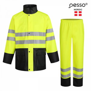 Hi-vis lietus apģērba komplekts Gpuhv3205_g, CL2, dzeltens/melns, Pesso