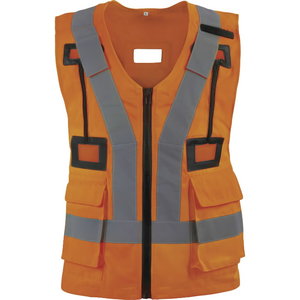 High vis vest  HARVESGI CL1, orange STD, Delta Plus