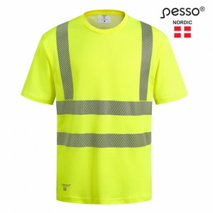 Augstas redzamības T-krekls HVM COTTON, dzeltens, Pesso