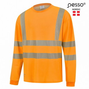 Hi-vis T-shirt Hvm cotton long sleeves, orange 2XL, Pesso
