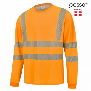Marškinėliai Hvm ilgomis rankovėmis, medvilnė, CL2, oranžinė 2XL, Pesso