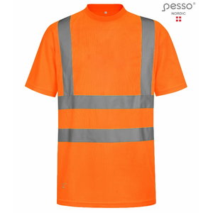 Augstas redzamības, T-krekls, HVMOR, oranžs, Pesso
