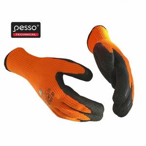 Winter gloves Iceland, latex, orange/black, Pesso