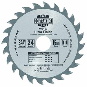 Saw blade Contractor 85x1,1/15mm Z24, CMT