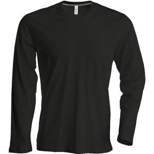 T-krekls ar garām piedurknēm Kariban, melns S