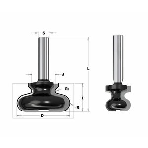 Finger pull bit S=8mm, D=38,1mm