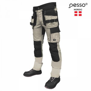 Työhousut riipputaskuilla Uranus Flexpro, beige, Pesso