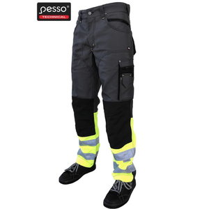 Hi-Vis stretch bikses KDCPG, tumši pelēkas/dzeltenas, Pesso