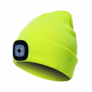 Müts Kledj, pealamp LED laetav, kõrgnähtav kollane STD, Pesso
