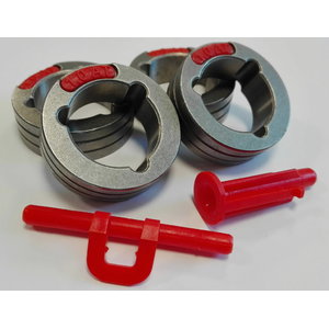 Feed rolls kit red/orange PF52/56/PowerteciC 4pcs 1,0-1,2mm, Lincoln Electric
