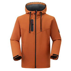 Softshell jaka Leo, ar kapuci, brūns L