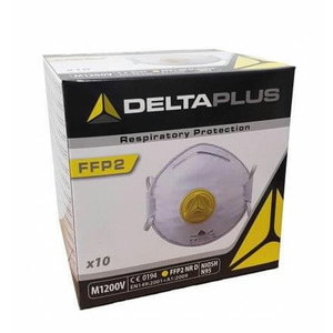 Respiratorius su i&scaron;kvėpimo vožtuvu FFP2, 10 vnt., DELTAPLUS