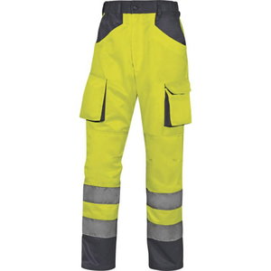 Trousers M2phv hi-vis CL2, yellow/navy, DELTAPLUS