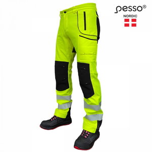 Softshell kelnės Nebraska, Hi-Vis CL2, geltona/juoda C54