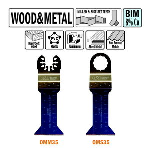 5 SAW BLADES FOR WOOD AND METAL BIM, CMT