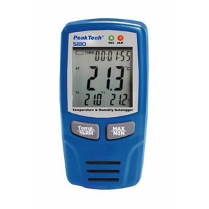Air Temp and Humidity Datalogger -40...+70°C, 0-100% RH , 0-100% RH, PeakTech