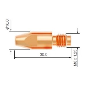 Kosketussuutin E-Cu M8x30-1,4mm