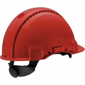 Hard Hat, Uvicator, Ratchet, Ventil. plastic sweatband, red G3000NUV-10-GB, 3M