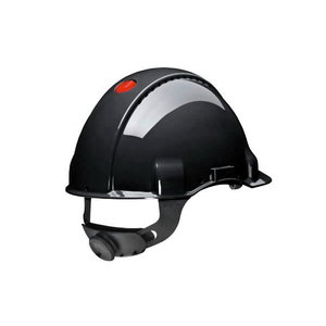 Helmet vented, Plastic Ratchet Harness, Black G3000NUV-SV, 3M