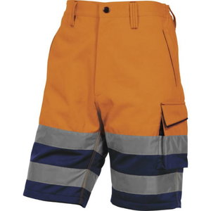 Shorts Bermuda CL1 High visibility orange/navyblue, DELTAPLUS