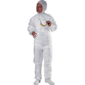 White polypropylene hooded overall PO106 M