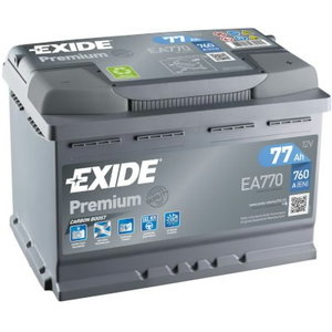 аккумулятор для запуска PREMIUM 77Ah 760A 278x175x190-+, EXIDE