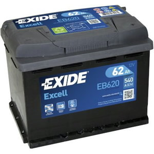 аккумулятор для запуска EXCELL 62Ah 540A 242x175x190-+, EXIDE