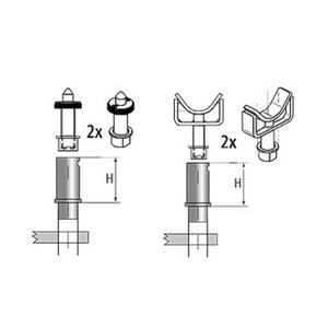 Reguliuojamų praakštinimų kompl. 2+2 vnt D=45mm , Ravaglioli