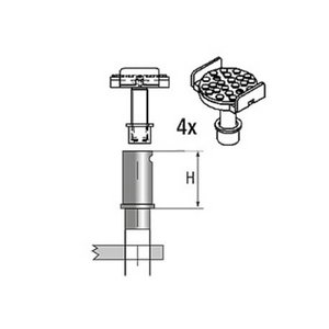 Adjustable support kit 4pcs 
D=45mm
 Ravaglioli 