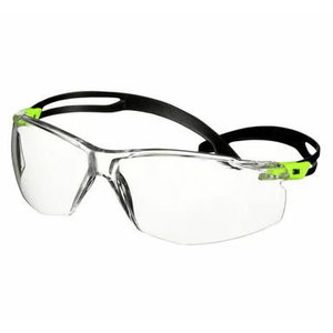 Safety glasses trasparent, SecureFit 501, clear, green frame K/N, 3M