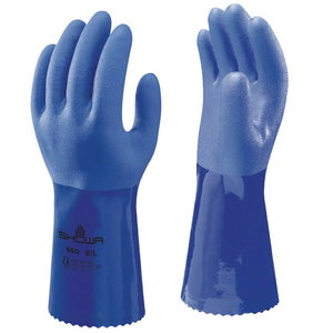 Gloves, chemical resistant, PVC/cotton 10