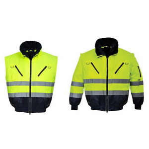 Hi.vis winterjacket Pilot yellow/navy, 2-in-1 L, Pesso