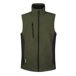Warm softshell vest Softblack, green M