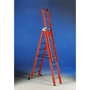 Combination ladder V 3 fiber 3x10 steps 