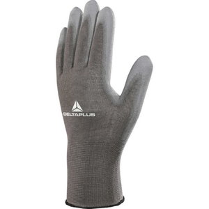 Polyester knitted glove / PU palm, grey 11, Delta Plus