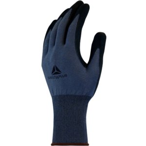 Knitted glove, Cut resistance D, nitrile-coated palm, grey 1 10, Delta Plus