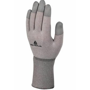 Gloves, ESD, copper/polyamide knitted glove - PU on fingers, Delta Plus