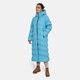 Winter feather coat Naima hooded, light blue, HUPPA