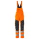 Hi-vis bib-trousers 19569 Safe stretch zones CL2, orange/navy 82C50