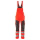 Hi.vis. bib-trousers19569 Safe stretch zones CL2, red/anthra, MASCOT