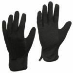 Gloves, black, cotton with PVC dots in palm, 10