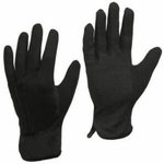 Gloves, black, cotton with PVC dots in palm, 11
