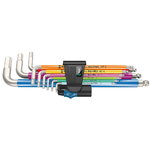 L-seškanšu komplekts 3950/9, Hex-plus HF Multicolor, 9 gab., Wera