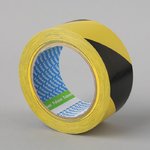 Warning/protection tape yellow/black 50mmx 33m PVC, Folsen