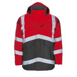 Hi-vis ziemas jaka AFIFE, sarkana/tumši pelēka, 4XL, Mascot