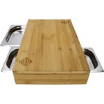 Virtuves dēlītis ar 3 nerūsējošā tērauda paplātēm, KS Tools