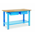 Workbench 1500x700xH880mm, 2 drawers - wood board, OMCN